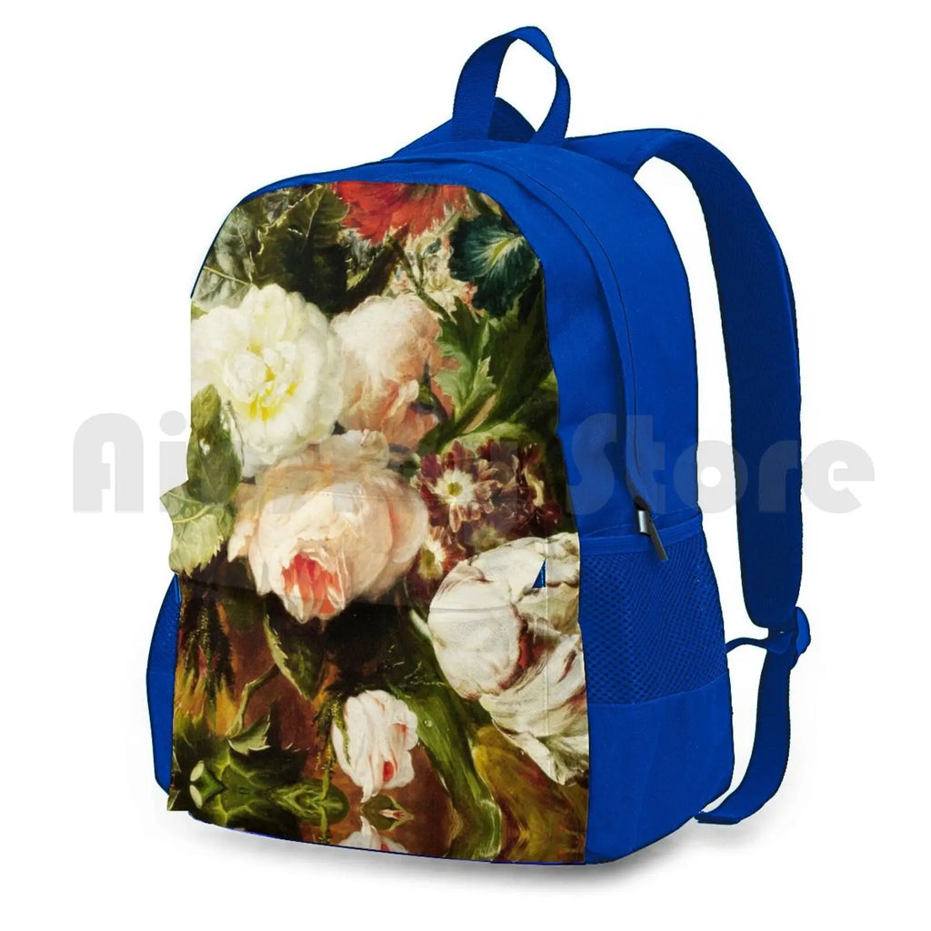 Vintage Floral Oil Painting Outdoor Hiking Backpack