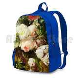 Vintage Floral Oil Painting Outdoor Hiking Backpack