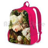 Vintage Floral Oil Painting Outdoor Hiking Backpack