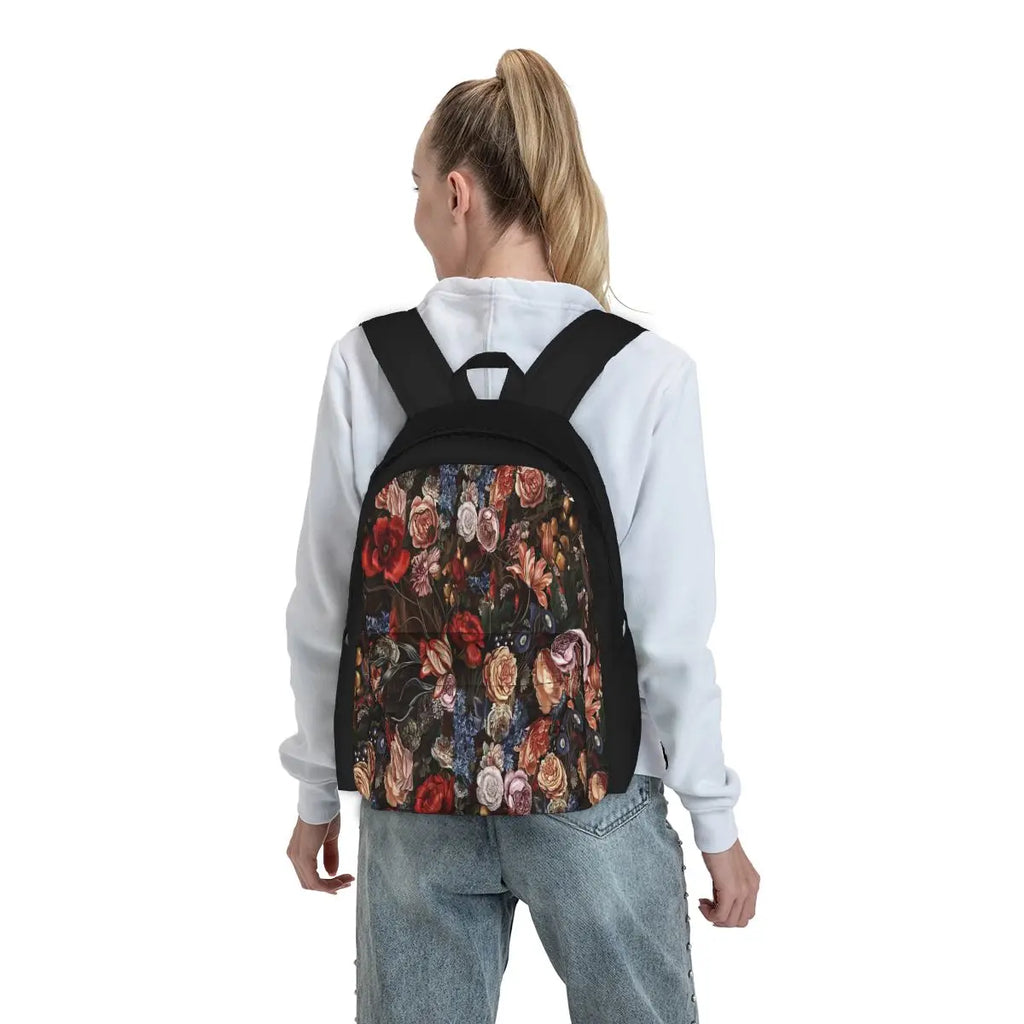 Vintage Floral Romance Backpacks Men Women's Bags