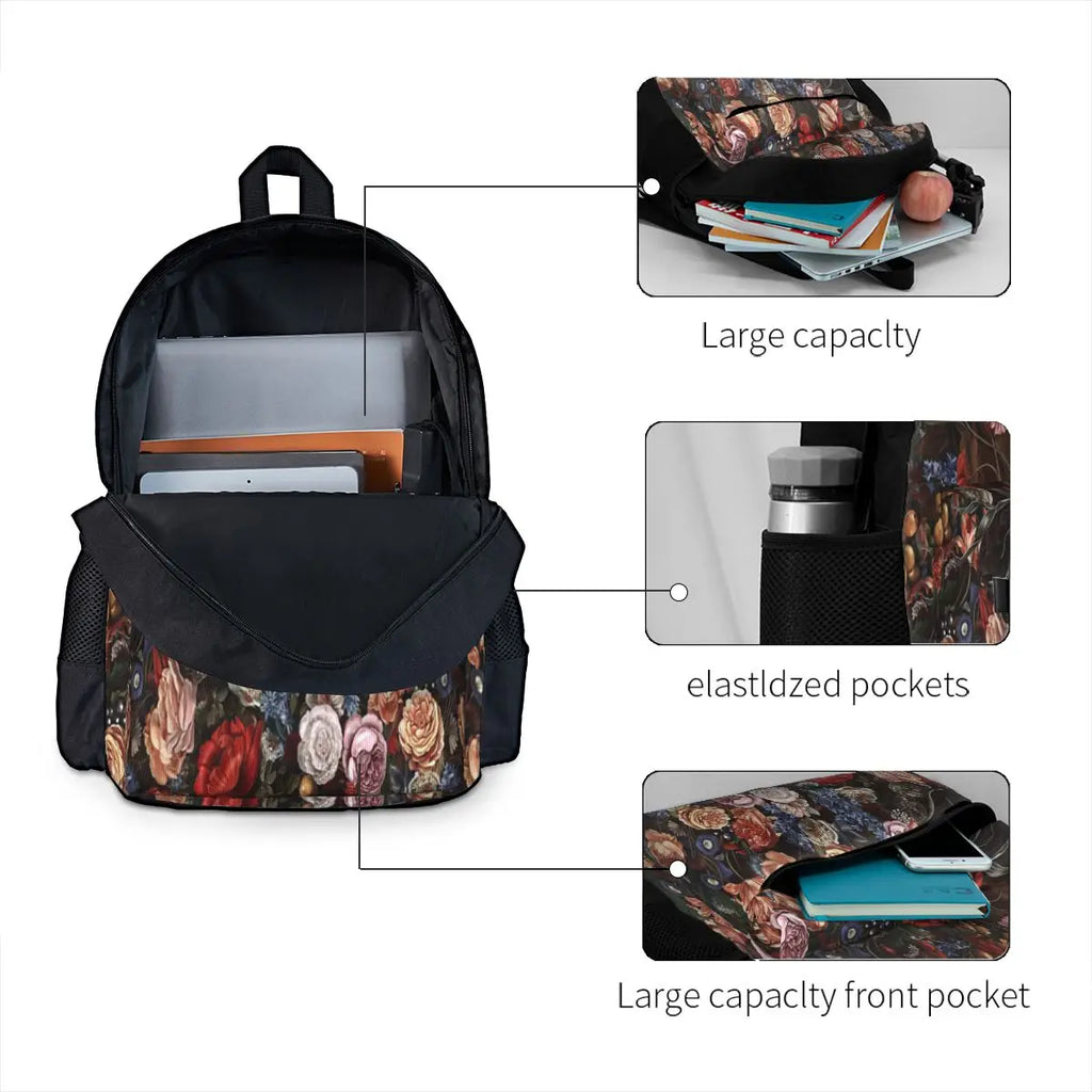 Vintage Floral Romance Backpacks Men Women's Bags