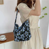 Vintage Floral Small Shoulder Bag Jacquard Fabric Ladies Handbag