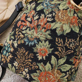 Vintage Flower Embroidery Canvas Backpacks Women Mini Ethnic Backpack