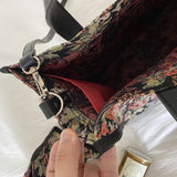 Vintage Flower Handbags Winter Shoulder Bag Ladies Tote Crossbody Messenger Bags