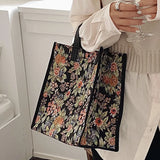 Vintage Flower Handbags Winter Shoulder Bag Ladies Tote Crossbody Messenger Bags