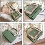 Vintage Flower Lace Crossbody Bag Chain Ladies Clutch Female Purses