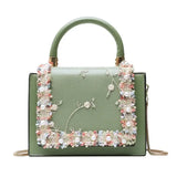 Vintage Flower Lace Crossbody Bag Chain Ladies Clutch Female Purses
