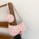 Vintage Flower Printing Underarm Bag