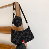 Vintage Flower Printing Underarm Bag