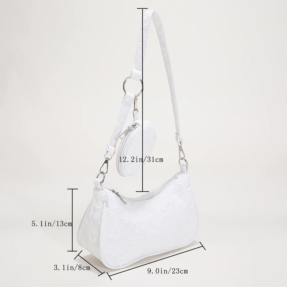 Vintage Flower Printing Shoulder Underarm Bags for Women