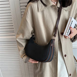 Vintage Frosted PU Leather Women's Half Moon Handbags