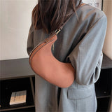 Vintage Frosted PU Leather Women's Half Moon Handbags