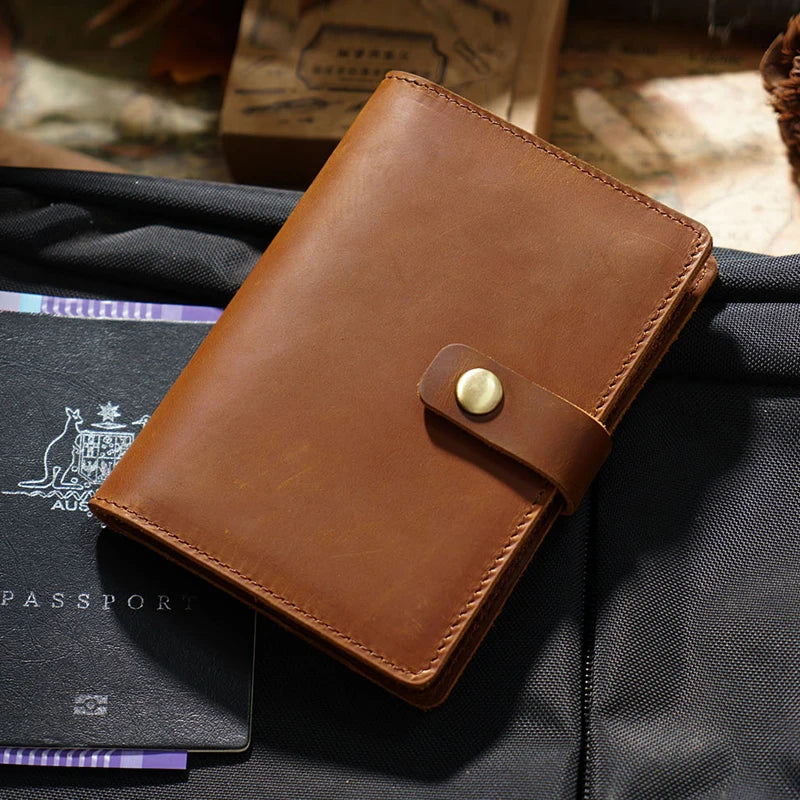 Vintage Leather Passport Cover for Men