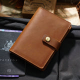 Vintage Leather Passport Cover for Men