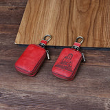 Vintage Leather Car Key Bag for Men and Women