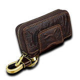 Vintage Leather Car Key Holder Key Wallet Keychain Men Women