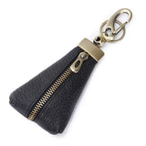 Vintage Leather Car Key Wallet Holder Organizer Women Keychain Zipper Case