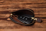 Vintage Leather Car Key Holder Keychain Men Key Wallet