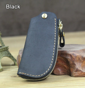 Vintage Leather Car Key Holder Keychain Men Key Wallet