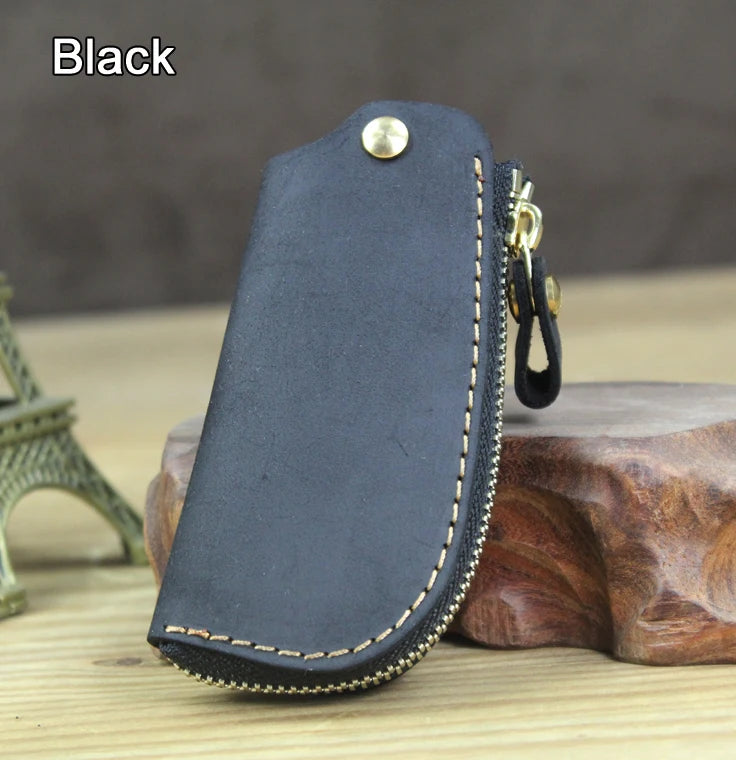 Vintage Leather Car Key Holder Keychain Men Key Wallet