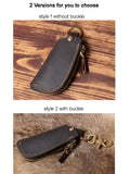 Vintage Leather Car Key Holder Keychain Men Key Wallet
