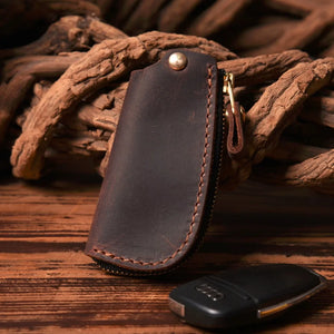 Vintage Leather Car Key Holder Keychain Men Key Wallet