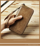 Vintage Leather Handbag Cow Men's Business Purse Wallet Organizer Moneybag