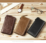Vintage Leather Handbag Cow Men's Business Purse Wallet Organizer Moneybag