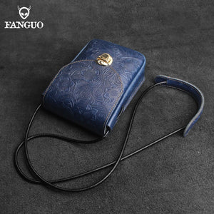 Vintage Leather Handbag Cowhide Shoulder Bag For Women Small Portable Storage