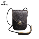 Vintage Leather Handbag Cowhide Shoulder Bag For Women Small Portable Storage