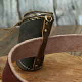 Vintage Leather Key Wallet Women Keychain Covers Zipper Key Case Bag Men