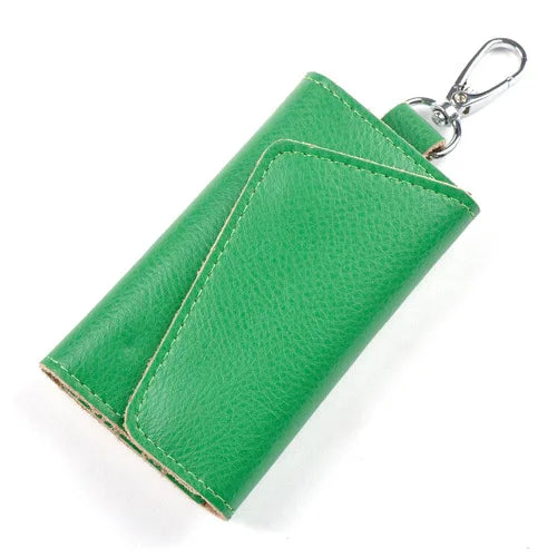 Vintage Leather Key Wallet Zipper Key Case Bag Men Key Holder