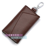 Vintage Leather Key Wallet Zipper Key Case Bag Men Key Holder