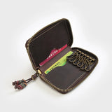 Vintage Leather Key Wallets Big Capacity Key Holder Organizer