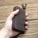 Vintage Leather Key Wallets Big Capacity Key Holder Organizer