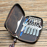 Vintage Leather Key Wallets Big Capacity Key Holder Organizer
