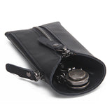 Vintage Leather Key Pouch Key Wallet Zipper Keychain Women Men