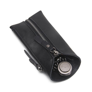 Vintage Leather Men Key Wallet For Car Keychain Covers Zipper Key Case Bag