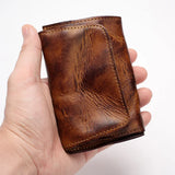 Vintage Leather Men Wallets Minimalist Bifold Retro Wallet