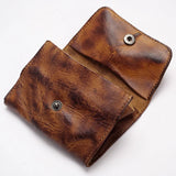 Vintage Leather Men Wallets Minimalist Bifold Retro Wallet