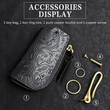 Vintage Leather Men's Key Pouch with Hook