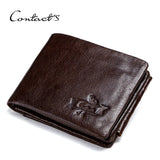 Vintage Leather Men's Short Wallet Clutch