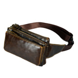 Vintage Leather Waist Bags Men Belt Bag Male Chest Crossbody bags