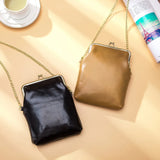 Vintage Leather Women Clip Bags Small Chain Crossbody Bag