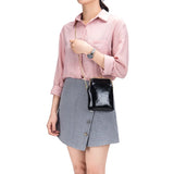 Vintage Leather Women Clip Bags Small Chain Crossbody Bag