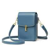 Vintage Leather Women Shoulder Bag Lock Mini Crossbody Phone Purse