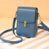Vintage Leather Women Shoulder Bag Lock Mini Crossbody Phone Purse