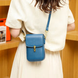 Vintage Leather Women Shoulder Bag Lock Mini Crossbody Phone Purse