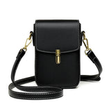 Vintage Leather Women Shoulder Bag Lock Mini Crossbody Phone Purse