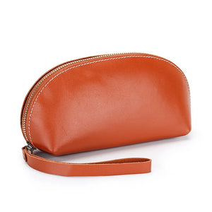 Vintage Leather Women Wallet Long Zipper Wristlet Bag Cowhide Lady Clutch Purse